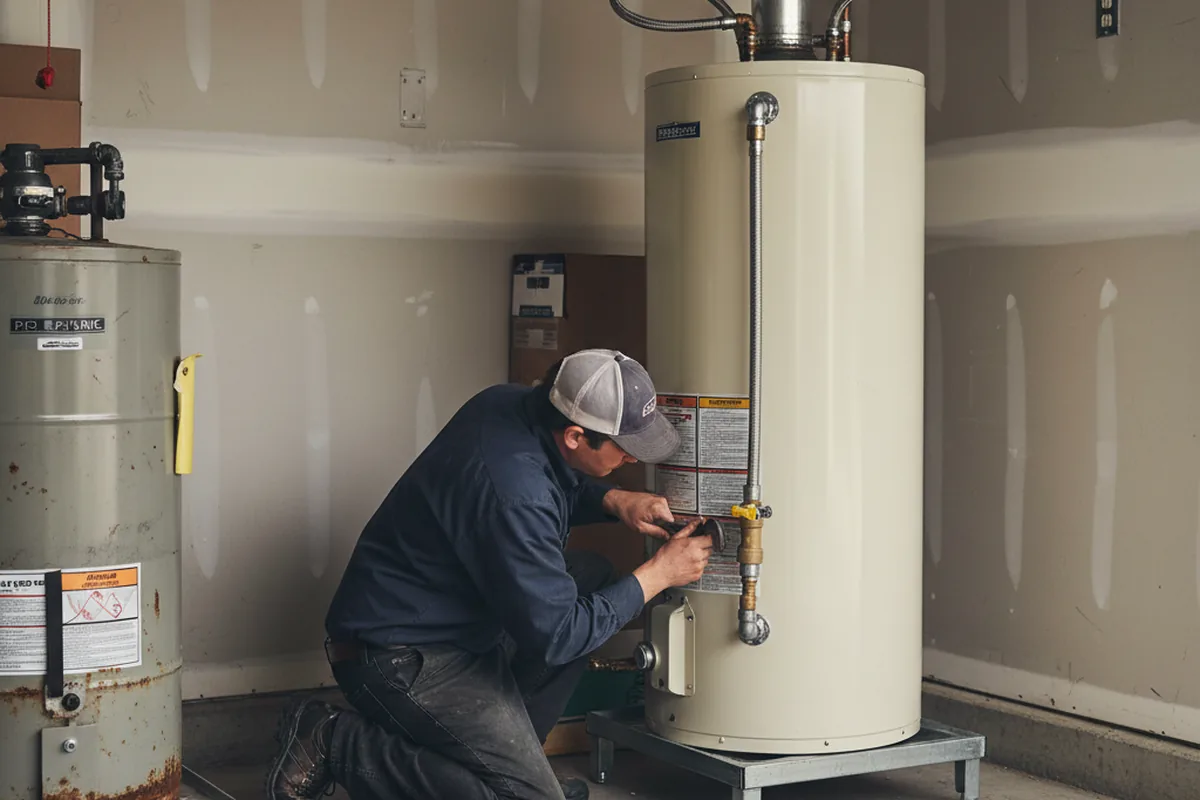 Water heater and shutoff valve replacement in Strang